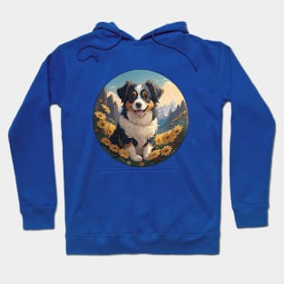 Mini Australian Shepherd Field Of Daisies Hoodie